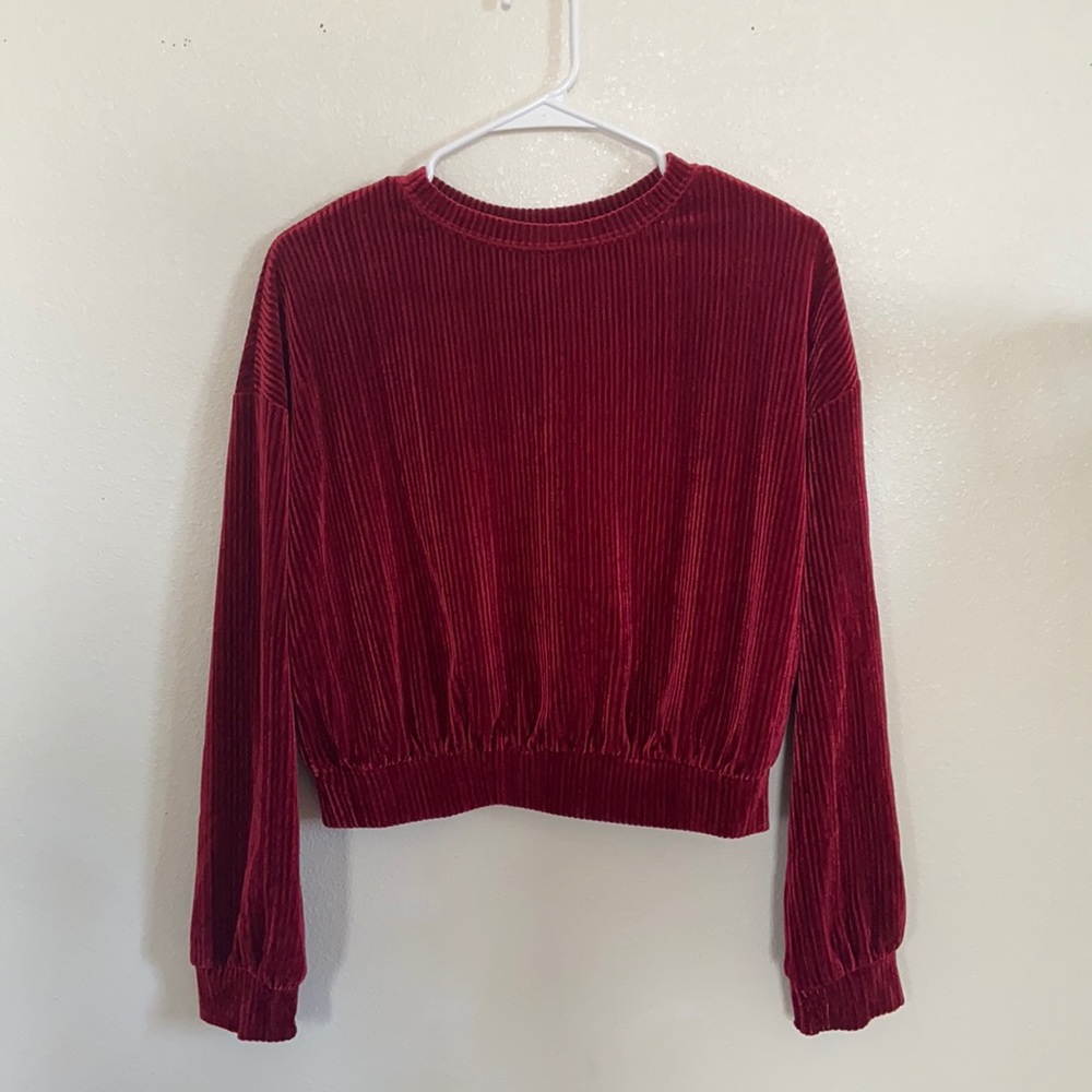 SHEIN sleeve velvet top/ sweater